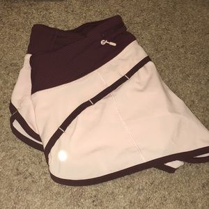 Lululemon pink and maroon shorts size 6 worn twice